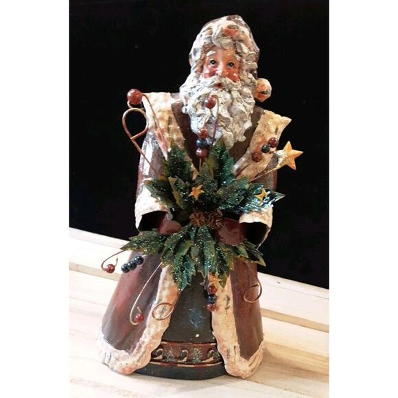 Kurt Adler Hollow 10" Metal Santa Claus Father Christmas Figurine Tree Topper - Picture 1 of 8